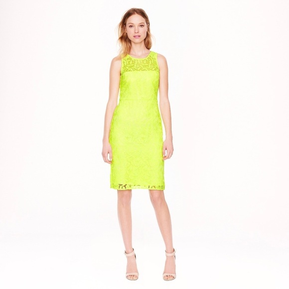 J. Crew Lace Sheath Dress Yellow Sleeveless NWT - Picture 3 of 13